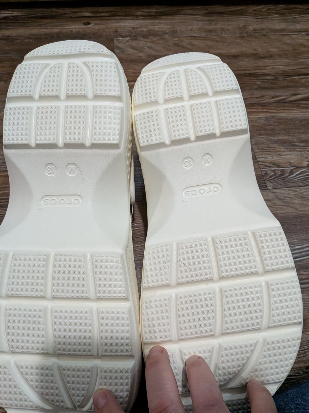 CROCS Mens White Platform Clogs with Heel Strap Size 13 - Picture 4 of 6